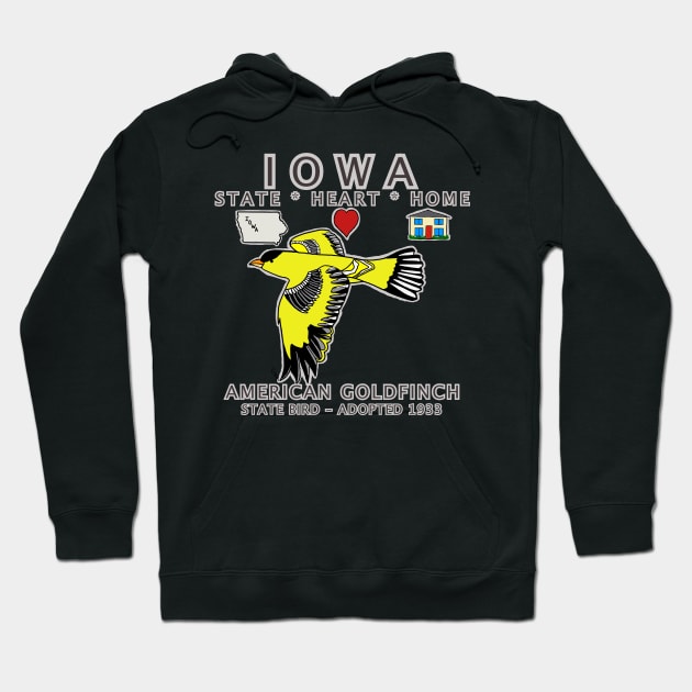 Iowa - American Goldfinch - State, Heart, Home - state symbols Hoodie by cfmacomber